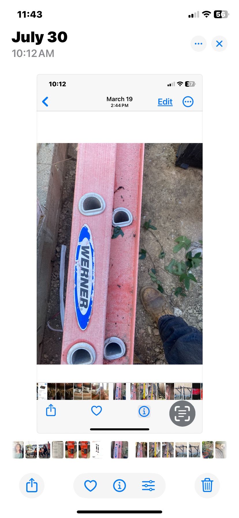 31’ Extended Fiber Glass Ladder By WERNER $275.00 / Weather Guard Ladder Rack $250.00 Or Both For $450.00