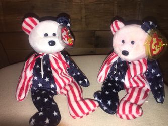 Retired ty Beanie Spangle RARE one regular and one red face