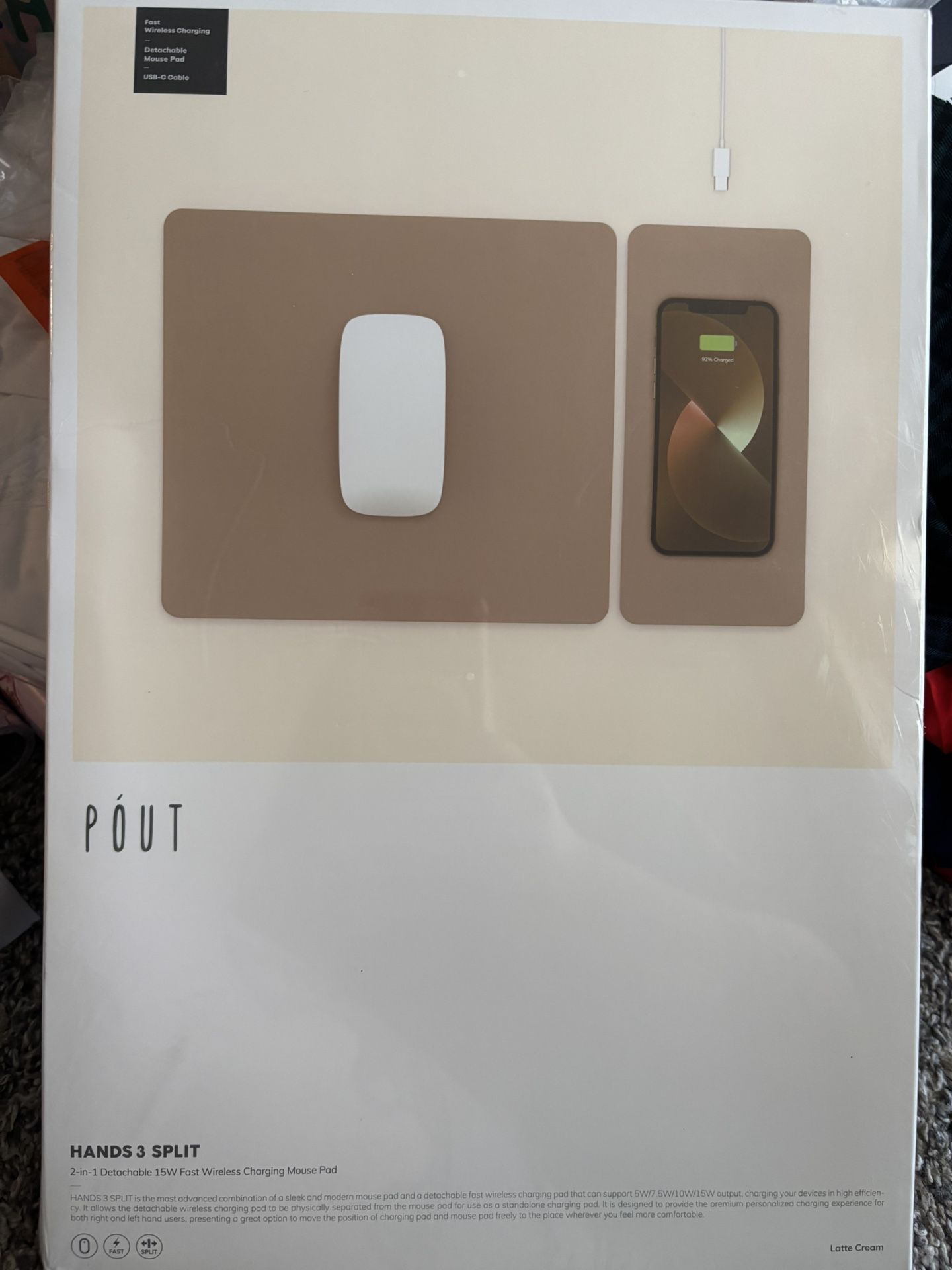 Hands 3 Split 2 In 1 Detachable 15W Fast Wireless Charging Mouse Pad