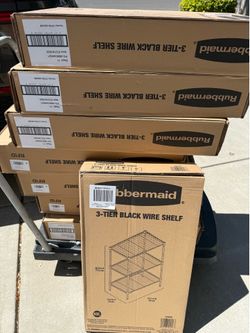 Rubbermaid 3 tier wire racks. Black