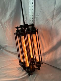 Industrial Edison Style Hanging Light Fixture – 4 Light Pendant Chandelier