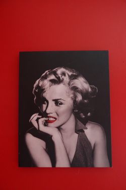 Marilyn Monroe Red Lips 15 x 19 Wall Art Frame Canvas