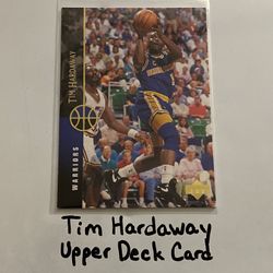Tim Hardaway Golden State Warriors Hall of Fame Guard Upped Deck Card. 