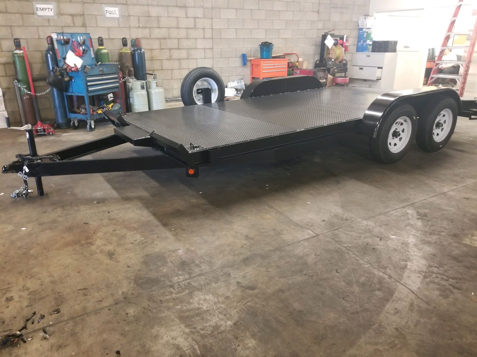 8.5 X 18 Diamond plate deck Car Hauler