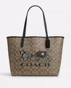 Coach City Tote In Signature Canvas With Halloween