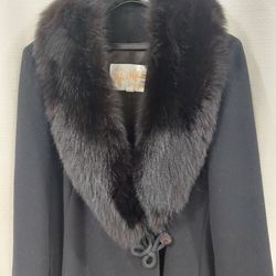 Vintage Fox Fur Trim Coat by Robert Meshekoff