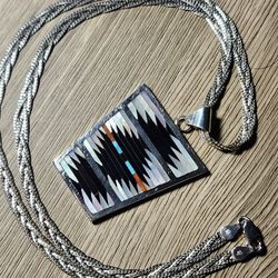 Vintage Sterling Silver Zuni Pendant Necklace 