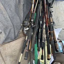 50 Plus Rods Reels Fishing Poles 12 Canvas Tents 4 Cots Camping Stove 12 Sleeping Bags