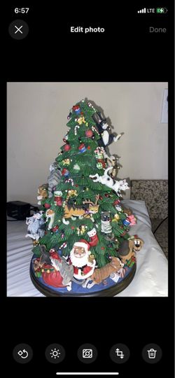 VERY DAMAGED Danbury Mint The Comical Cats Christmas Tree Gary Peterson 12"