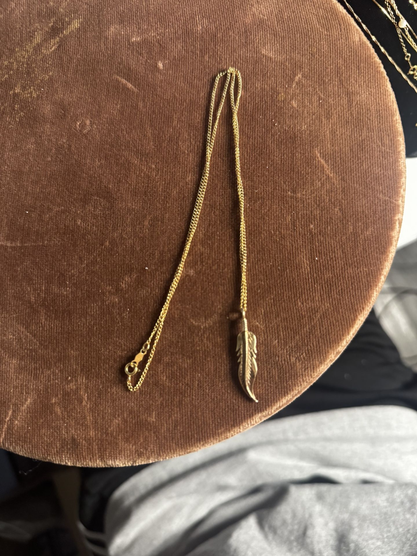 14k Gold Feather Chain 