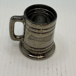 Budweiser Mini Beer Mug Shot Glass 1999 Silver Chrome