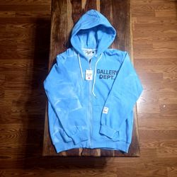 Gallery Dept. Blue/White Zip-up Hoodie 