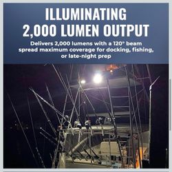New Spreader Light by Black Oak - Low Pro™ Marine LED Deck or Dock Bar, 2000 Lumens 120° Beam, IP69K