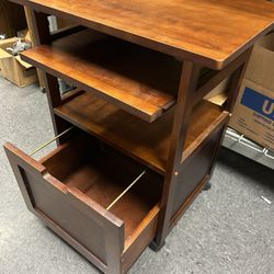 Rolling Table With Drawer And Shelf’s. 