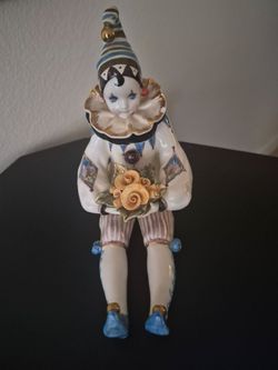 Harlequin Porcelain Clown Antique Signed and Numbered