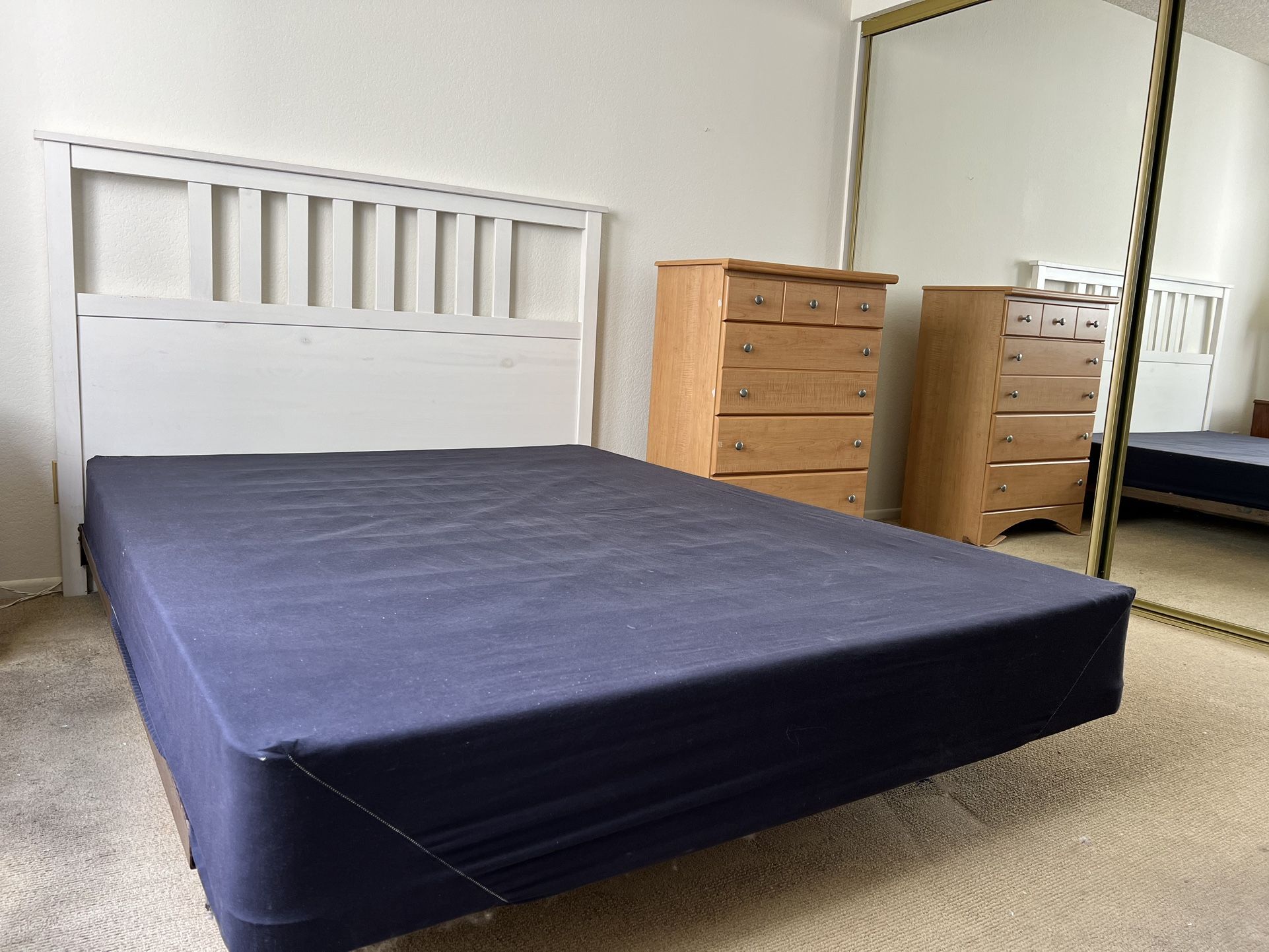 FREE: Queen Headboard, Frame and Box Spring