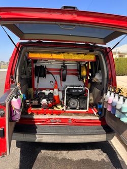 Astro van with auto detailing equipment
