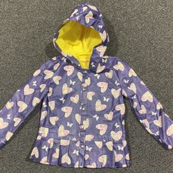 Nannette Kids girls size 6 floral hearts and butterflies hooded spring rain coat jacket - new no tags 