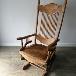 GRACEFUL glider - Oak - Upholstered Seat - antique - Victorian - delivery available 