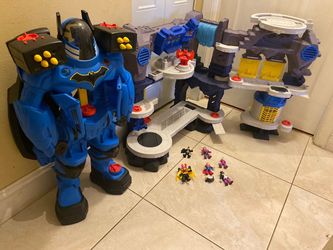 Huge Imaginext DC Super Friends Bundle - Batbot Xtreme & Super Surround Batcave + 6 Figures