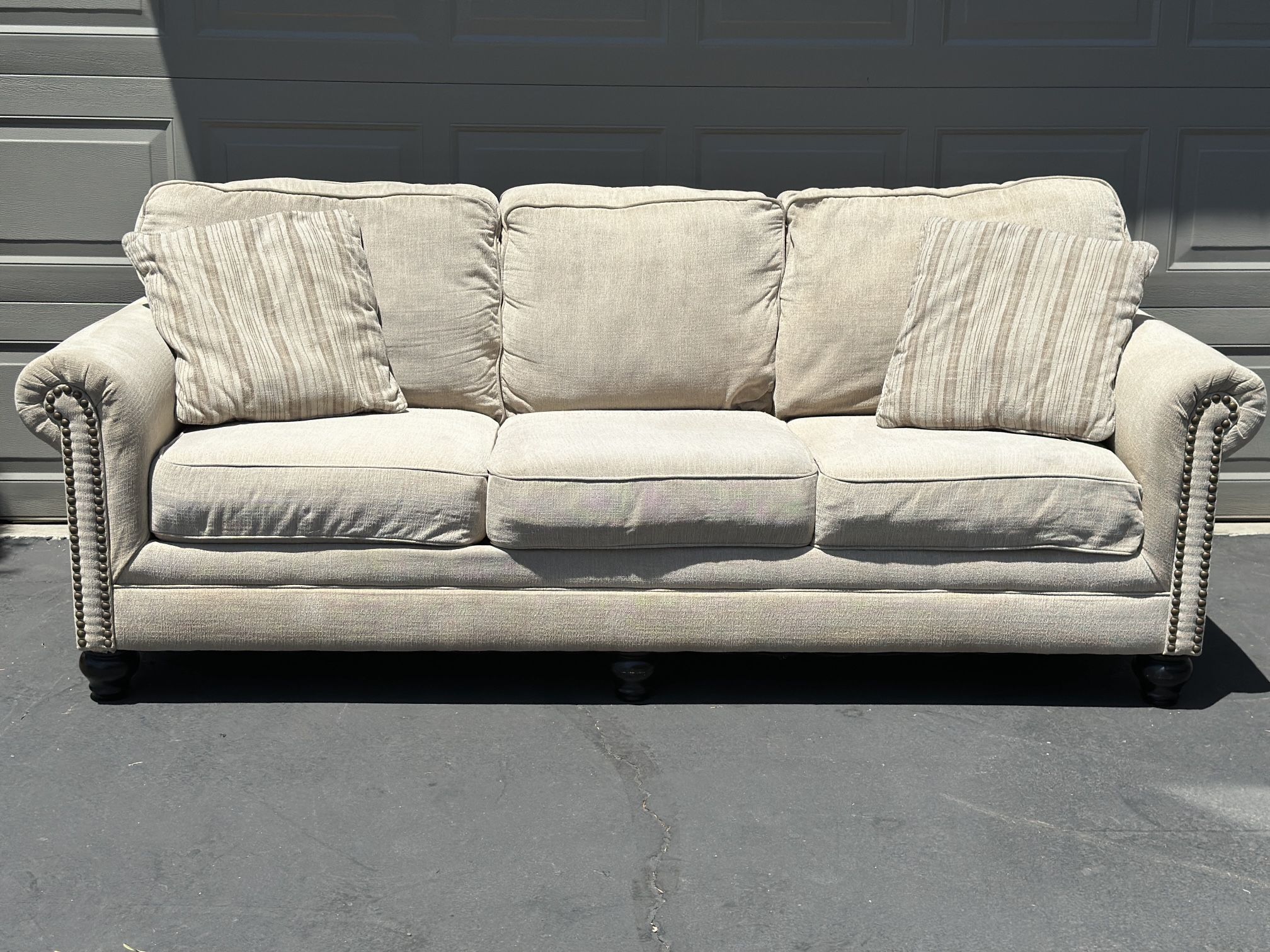 Beige 3 Seater Couch - Ashleys Furniture