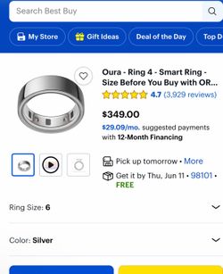 Oura Ring 4 - Silver, size 6&8