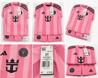 NEW MESSI Adidas Inter Miami CF Pink Youth Soccer Kit – Size 5T | Messi