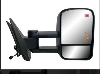 Passenger Right Side Door Towing Mirror Power and Heated with Signal Light on Glass Textured Back Cover For Chevy Silverado Sierra 1 3500HD fr