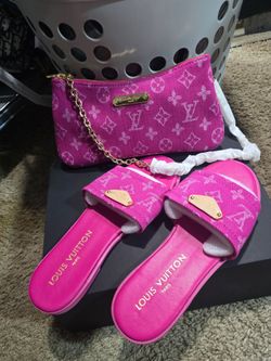 Pink Lv Purse and Matching Sandals