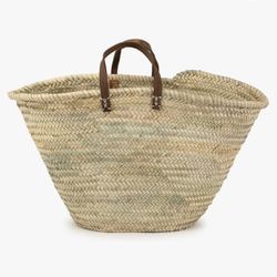 Moroccan Straw bag w/ Leather Straps