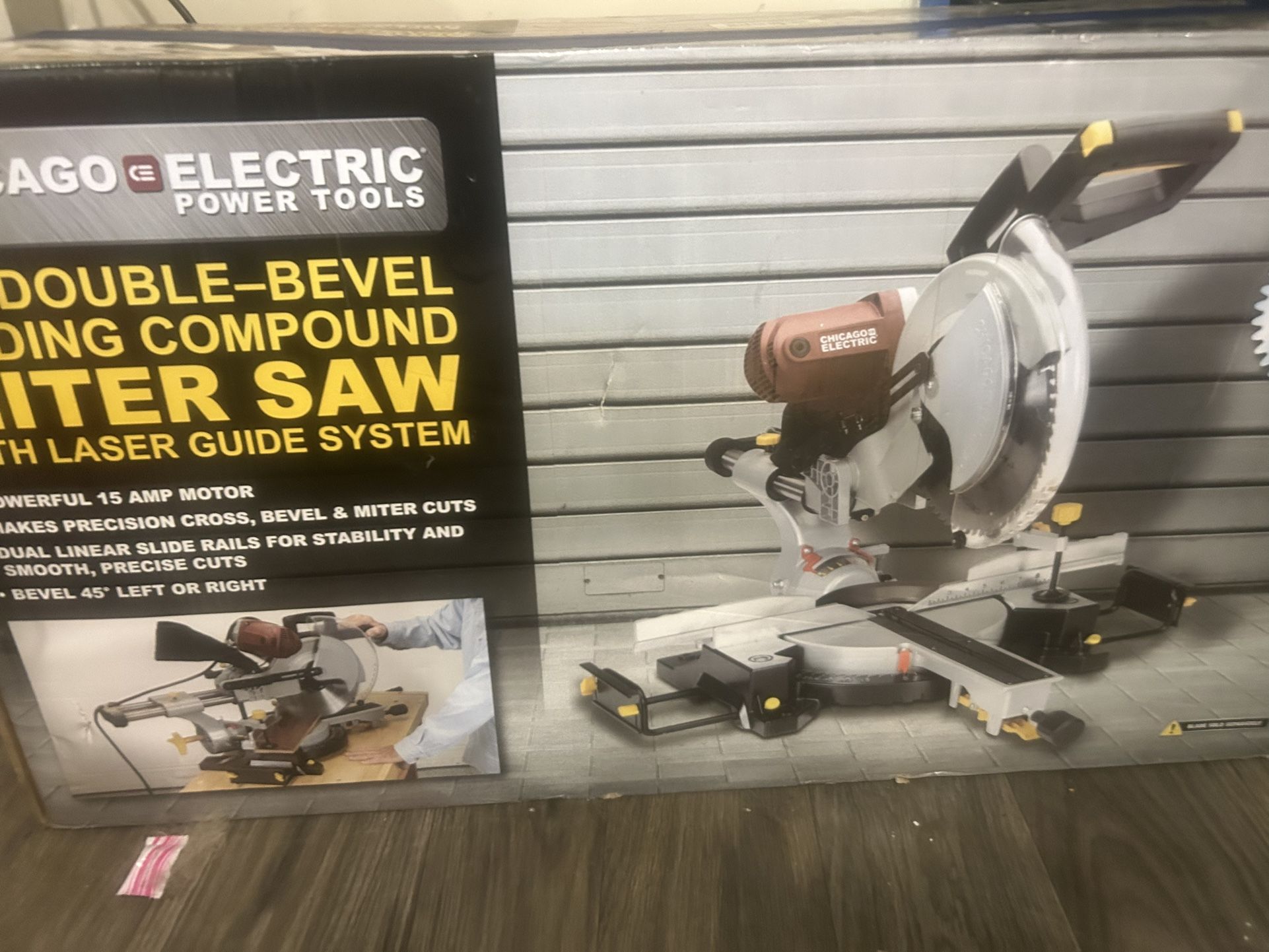Chicago electric 12" Double beve sliding compound miter saw with laser guide system