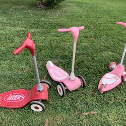2 Pink Radio Flyer Scooters Available 
