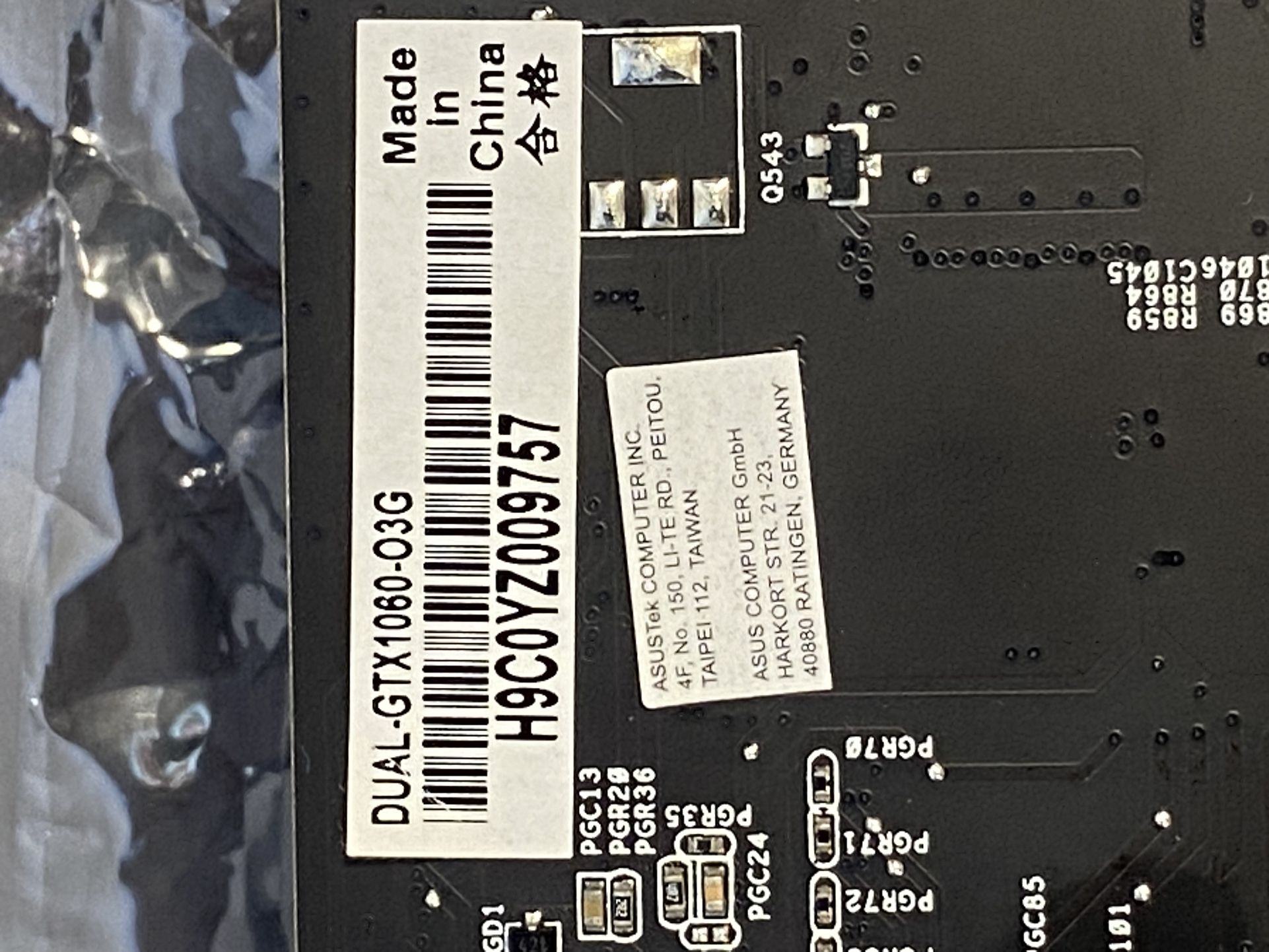 GPU PC ASUS DUAL-GTX1060-O3G (read description computer part pc gaming) CPU