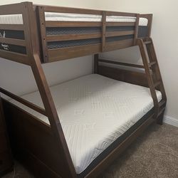 Twin over full bunk bed with mattresses