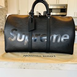 LOUIS VUITTON Supreme Epi Keepall Bandouliere 45 Luggage