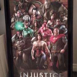 24" X 36". Injustice League Framed Poster