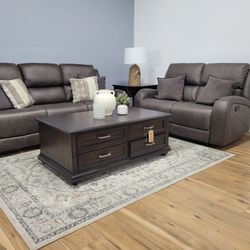 Black Reclining Sofa Set 