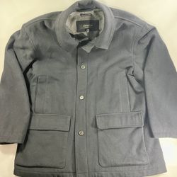 Claiborne Outerwear Italian Wool Blend Zip & Button Up Coat Jacket Men's Sz XXL