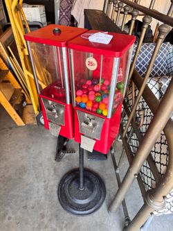 Eagle Gumball Machine Double Head on Stand
