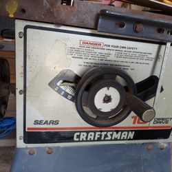 10 In SEARS CRAFTSMAN TABLE SAW WITH BLADES AND MORE 