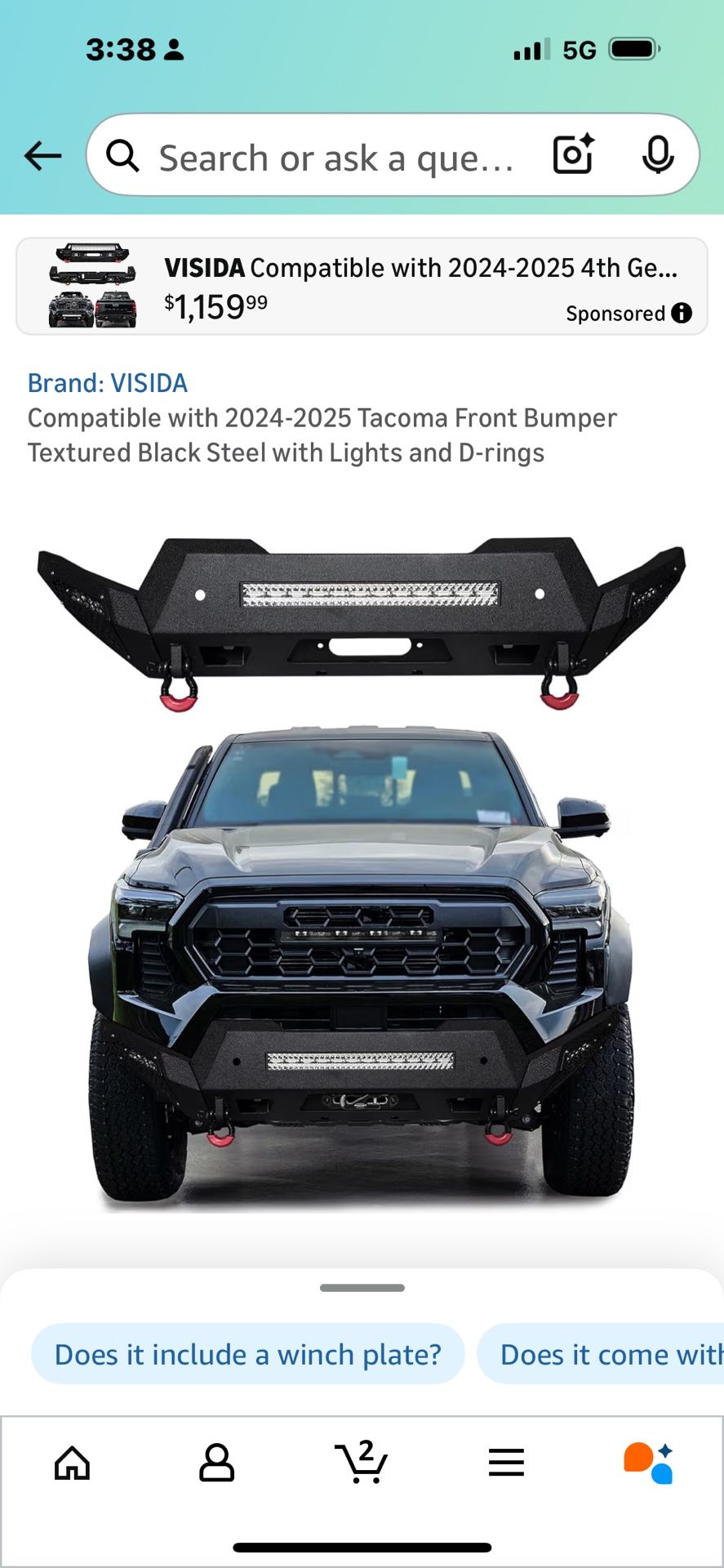 Replacement Bumper For 2024-2025 Toyota Tacoma