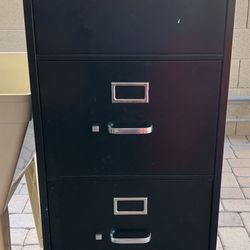 4-Drawer Black Metal Vertical Filing Cabinet – Office Storage 