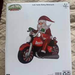 Santa on Mortocyle Inflatable 