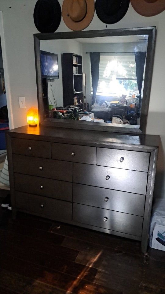 Brown DRESSER With Mirror