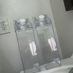 2 CLEAR MILK CARTONS 