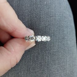 New Beautiful Silver 3 CT Dazzling MOISSANITE Band SIZE 8