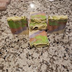 Homemade Natural  Green swirl soap 2#