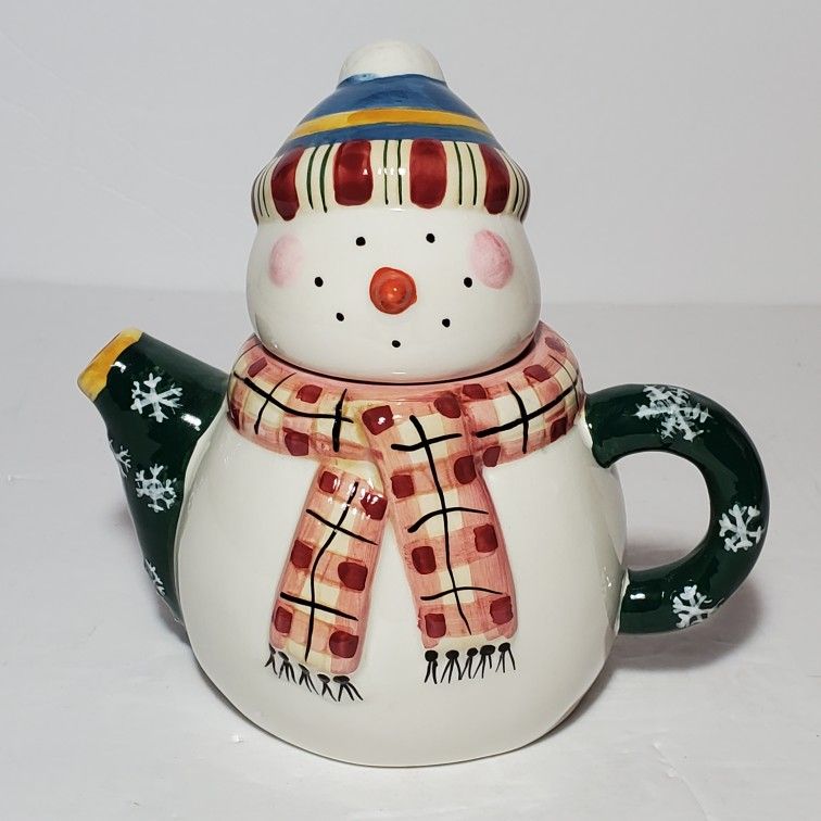 Debbie Mumm Snowman Teapot Small Winter