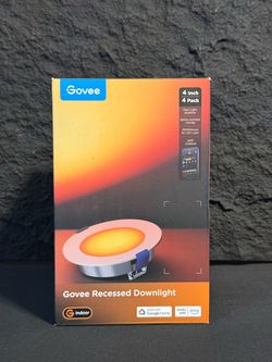 Govee Smart Recessed Lighting 4 Inch, LED Downlight 800 Lumen, 4 Pack -NEW (3570/11)
