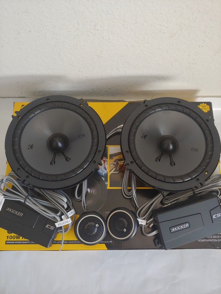 KICKER 1 PAIR 6.5" 300 WATTS COMPONENT SET WITH CROSSOVER CAR SPEAKER ( BRAND NEW PRICE IS LOWEST INSTALL NOT AVAILABLE )